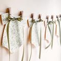 Baby Shower Decor, 8 Elegant Greenery Botanical Bodysuits with Sage Bows, Olive Green, Clothesline Decor, Coquette Baby Shower, Cottagecore
