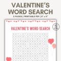 Valentines Word Search Printable PDF Valentines Day Word Find Printable PDF Valentines Word Search Puzzle Valentines Day Find a Word