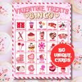 50 Valentine Bingo Cards | Treats & Candy themed | Kids Holiday Party Game | Valentine's Day Classroom Activity | Printable Family Bingo