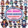 180+ Designs Graduation Movie Character Bundle PNG, Graduation 2025 PNG Bundle, Cute Chibi Style Graduation PNG 2025, Graduation Bundle Png