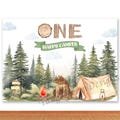 One Happy Camper Photo Backdrop Outdoors Birthday Photography Background Boy Adventure 1st Birthday Photo Studio Banner