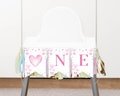 Valentine First Birthday Highchair Banner, Pink Bow One Highchair Banner, Pink Coquette First Birthday Party Decor Template. V003