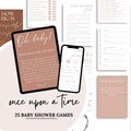 Once Upon A Time Baby Shower Games Bundle Neutral Pink Baby Shower Game Bundle Storybook Baby Shower Games Digital Download