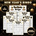 New Year's Bingo Game | Printable Bingo Cards for New Year Party | 8 Unique Cards | Digital Download PDF & JPG