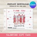 Printable Valentine's Day Card/Classroom Teacher Valentine Tag/ Instant Download/Personalize with canva/ tags valentines/ Teacher Valentines