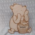 Personalized Winnie the Pooh Wood cut out/ Engraved Centerpiece, baby showers, 1st birthday parties, Gender reveals Decorations Nursery