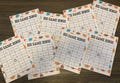Football's Big Game Bingo with Footballs Background