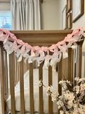 Satin Bow Ribbon Garland, Bow Baby Shower Decor, Bachelorette Garland, Coquette Bow Decor, Nursery Banner Garland, Girl Nursery Bow Decor