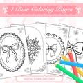 Four Bow Coloring Pages Cute Activity for Kids Adult Coloring Digital Download File