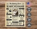 36th Anniversary Newspaper Poster, 1989 Anniversary Sign, 36th Wedding Anniversary Gift, Married in 1989 Poster Digital Download