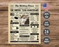72nd Anniversary Newspaper Poster, 1953 Anniversary Sign, 71st Wedding Anniversary Gift, Married in 1953 Poster Digital Download