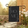 Garden Banner, House Flag, Outdoor Home Decor, Elegant Garden Sign, Black and White Yard Art