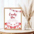 Candy Bar Sign - Printable, Valentine Hearts Instant Download Red Pink 5x7 and 8x10 Bar Baby Shower Sign - Love is sweet Themed Bar Sign