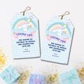 Cinnamon Pup Favor Tag Editable, Cinnamon Roll Birthday Party Thank You Tag Printable 2x3