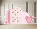 Valentine's Day Arch Backdrops, Set of 5, Galentines Day Party, Decor and Photo Backdrop with Pinks, Hearts, and Bows, Vinyl or Foam Board