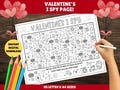 Valentine's Day I Spy Page - PRINTABLE Valentine's Kids Activities - Kids Valentine's Pages & Worksheets - I Spy Coloring - INSTANT DOWNLOAD