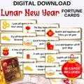 Lunar New Year Fortune Cards, 2025 Year of the Snake, DIY Printable, Fun Party Activity