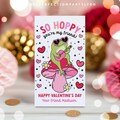 Editable Frog Valentine's Day Gift Tag So Hoppy We Are Friends Valentine's Day Classroom Friend Card Exchange Instant Download VL