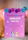 Editable Bluey and Bingo Inspired Invitation | Bluey  Birthday Decoration | Bluey party invitations  | Bluey Invitation Digital | Bluey Sign