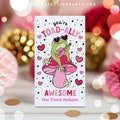 Editable Frog Valentine's Day Gift Tag You're Toad-Ally Awesome Valentine's Day Classroom Friend Card Exchange Instant Download VL