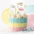 Unicorn cake topper 4th birthday unicorn birthday personalizable rainbow cake shooting star decoration unicorn cake topper stars pink