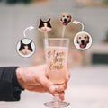 Wedding Pet Stir Sticks, 50 Pcs Double-Sided Dog Stir Stick, Watercolor Acrylic Cocktail Stirrers, Wedding Swizzle, Wedding Drink Stirrers