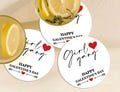 Personalized Drink Coasters, Happy Galentine's Day Coasters, Custom Cocktail Coasters with Heart, Funny Girl Friend Coaster Set, Party Decor