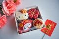 CNY Hello Kitty Chocolate Cookie Covered Oreos Cartoon Sanrio Party Favors | Lunar Chinese New Year | Gift Box