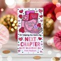 Editable Book Valentine's Day Gift Tag Thank You For Helping Reach My Next Chapter Valentine's Teacher Appreciation Tag Instant Download VL