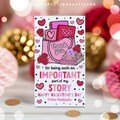 Editable Book Valentine's Day Tag Thanks For Being An Important Party Of My Story Valentine's Teacher Appreciation Tag Instant Download VL