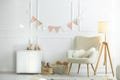 Baby Girl Flag Bunting, Banner Flags Nursery, Boho Baby Pennant Flag Banner, Baby Girl Fabric Bunting Banner, Banner Triangles,