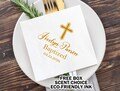 Custom Baptism Napkins/God Bless Cross Religious Napkins/Christening Napkins/First Communion Napkins/Christening Decor/Cocktail or Beverage