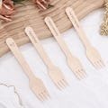 Custom Disposable Wooden Forks, Engraved Logo/Name Natural Wood Forks, Biodegradable Wedding/Party Utensils,Eco Friendly Cutlery,Table Decor