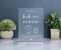 Decorate a Bib or Outfit Sign, Minimalist Baby Shower Activity, Baby Shower Sign, Clear or Frosted Acrylic Sign
