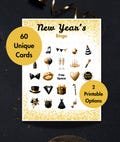 New Year's Eve Bingo: 60 Unique Cards for Midnight Countdown Party - Printable NYE Activity