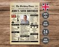 UK 50th Birthday Newspaper Poster, Back in 1975 British Poster, What Happened in 1975, Born in 1975 Sign United Kingdom Version Printable