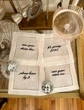 2025 New Years Quotes Embroidered Cocktail Napkin Set