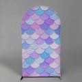 Fish Scales Arch Backdrop Spandex Covers Mermaid Birthday Party Decorations Arch Stand Cover Baby Shower Under the Sea Girls Parties Decors