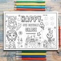 Coraline Birthday Party Favor Editable Template Activity Mat Coloring Sheet Canva Printable Instant Download