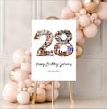 28th Birthday Photo Collage Template, 28th Birthday Welcome Sign, Gender Neutral 28th Birthday Photo Milestone Sign, Look Who's 28, Canva