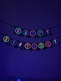 Neon Birthday Banner, Glow Party Banner, 80s Birthday Party, Black Light Party, Sweet 16 Glow Party, 80s Party, Retro Birthday, Skate Party