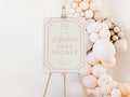 Preppy Baby Shower Welcome Sign Template, Editable Poster Decor with Bow, Printable Pink Coquette Baby Sprinkle Decorations for a Girl, BY31