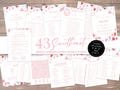 Bridal Shower Games Printable Valentines Day. Red And Pink Hearts Bridal Shower Game Pack. February Wedding Shower Activity Bundle. FLL76