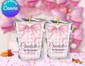 Pink Bow CAPRISUN Template. Coquette bow. EDIT Yourself in CANVA. Party Kit. Instant Download.