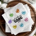 Galentines Gang 2025 custom name napkin, sister squad cocktail bar napkin, personalized party decor galentine anti-valentine singles brunch