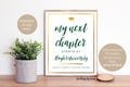 My Next Chapter Begins Printable, Graduation Sign, Green Gold Foil, Personalized, Class of 2025, High School, College, Any Size You Print