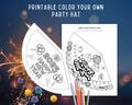 5 Printable Happy New Year Hats, 2025 Kids Activities, Kids New Years Eve Activity, New Years Coloring Page, New Years Gift, New Years Craft