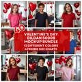 40 Valentines Day Gildan 5000B Youth Kids Tshirt Mock-Ups Bundle, Valentines Day T-shirt Mockup Gildan 5000B Kids Tee Digital POD JPG