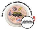 New Year's Craft for Kids - New Year's Eve Printable Paper Plate Noise Maker Cover for Coloring