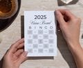 Vision Board Bingo with milestones Editable Template 2025 New Years Card Canva Party Favors Printable Card Instant download
